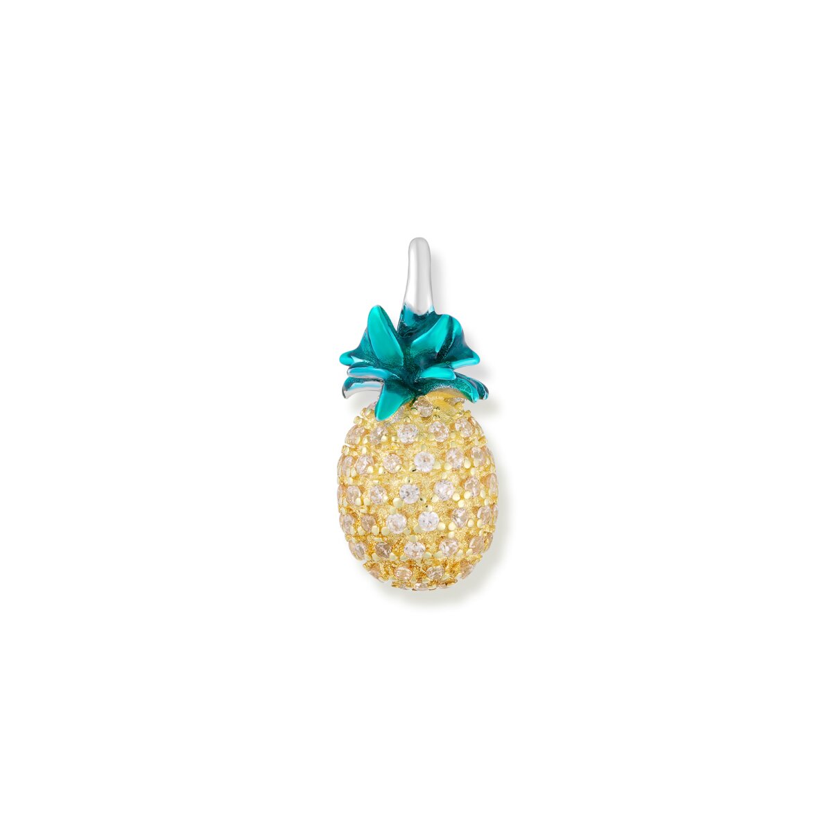 VONALA Cavigliera Con Ciondolo Ananas In Argento 925 E Zirconi – Regalo Per Donne, Catena Rolo 7+2 Pollici