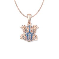 Lou Blue Frosch Halskette