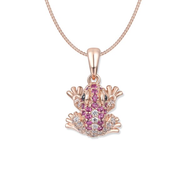 Ivy Pink Frosch Halskette
