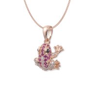 Ivy Pink Frosch Halskette