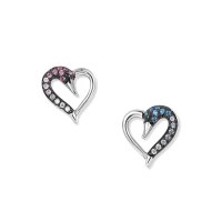 Duo Schwan Herz Ohrringe