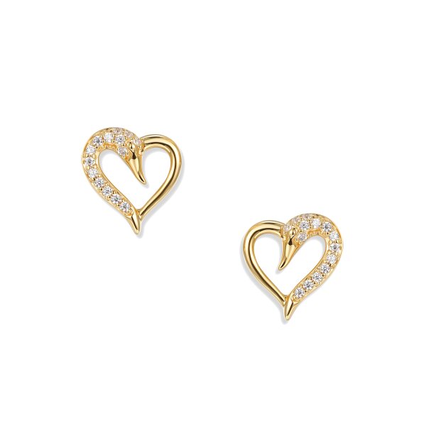 Crystal Schwan Herz Ohrringe