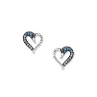 Blue Schwan Herz Ohrringe