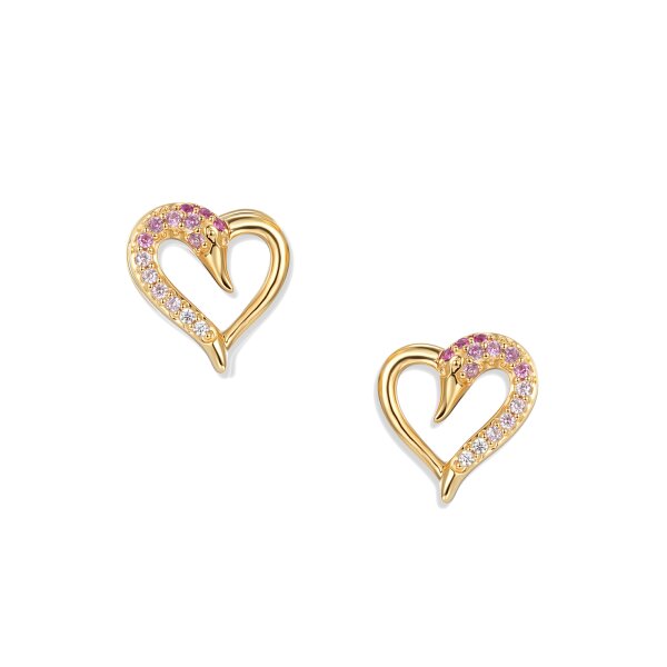 Blush Schwan Herz Ohrringe