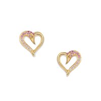 Blush Schwan Herz Ohrringe