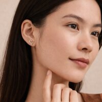 Blush Schwan Herz Ohrringe