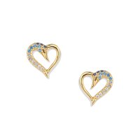 Azur Schwan Herz Ohrringe