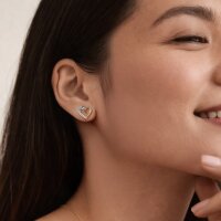 Azur Schwan Herz Ohrringe