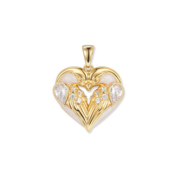 Crystal Birds Herz Anh&auml;nger