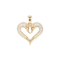 Crystal Schwan Herz Anh&auml;nger